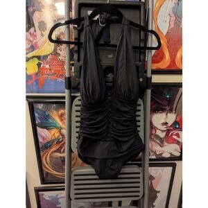 Bleu Rod Beattie Black One Piece Swimsuit Sz 10 NWT